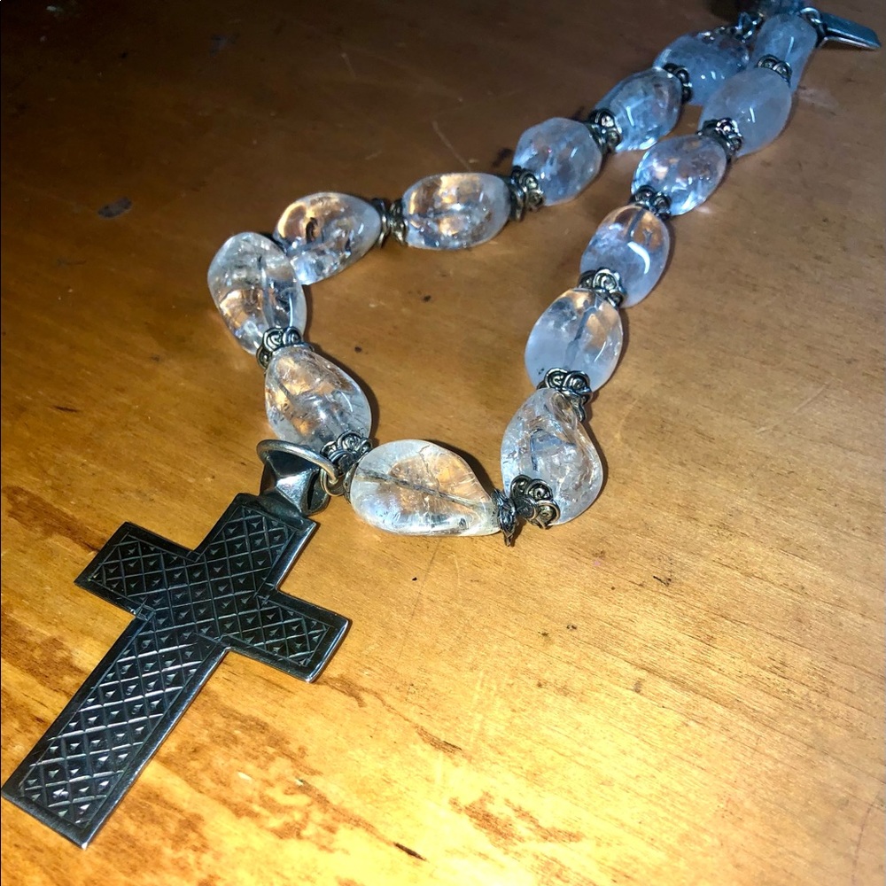 SOLD sorry— Rock Crystal 16' Necklace Sterling FITROU.
